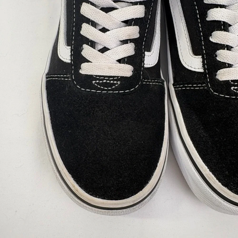 Vans Ward Low Top Black White‎ Suede Canvas Skate Shoes 500714 M 7 W 8.5